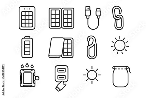 Flashlight vector cover charger bank battery solar lights pouch power clip portable