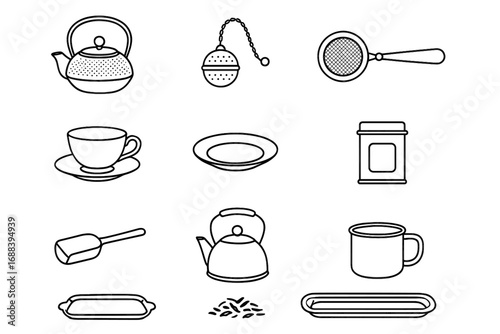 Kettle classic vector icon mini brewing cast milk leaves fine tea