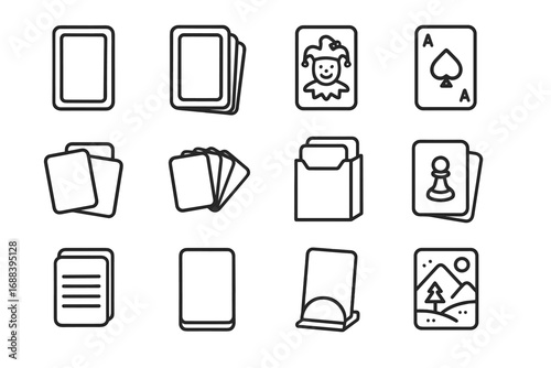 Single icon vector holder board deck game down fan card spread pawn