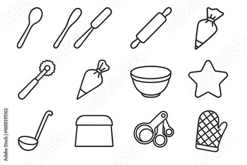 Scraper ladle icon icons mixing utensil vector bag wheel whisk measuring baking