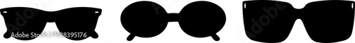 Stylish sunglasses silhouettes for summer fashion, travel, and vacation vibes, cool shades
