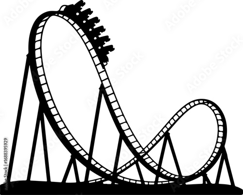 Roller Coaster Silhouette vector illustration