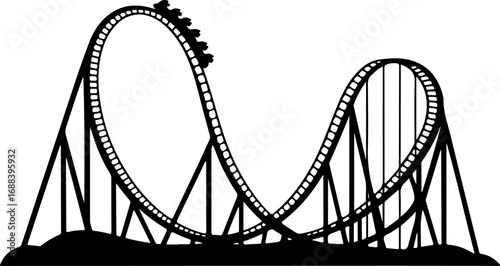 Roller Coaster Silhouette vector illustration