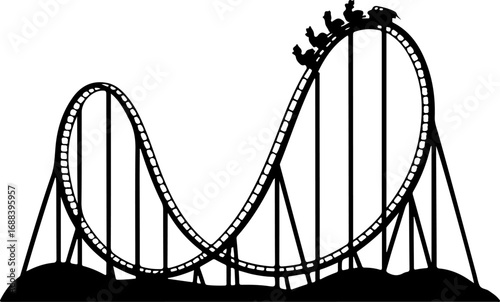 Roller Coaster Silhouette vector illustration