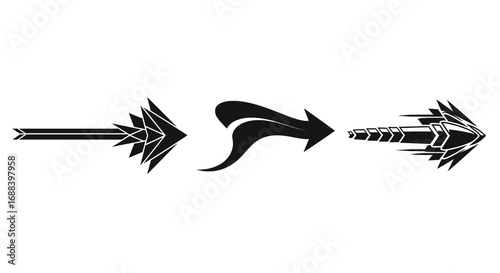 Dynamic arrows illustrating progress and forward momentum, perfect for business growth concepts.