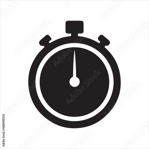 stopwatch timer stencil icon silhouette vector illustration