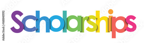 SCHOLARSHIPS colorful vector typography banner