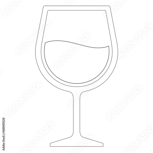 Minimalist Line Art of Clinking Wine Glasses – Celebration and Toast Icon in Black Outline