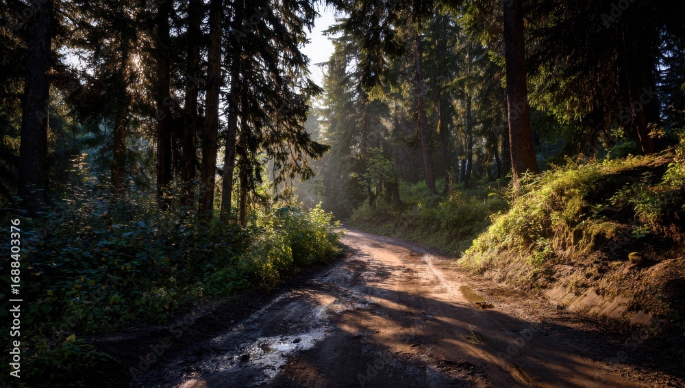 Obraz premium Sunlit forest path