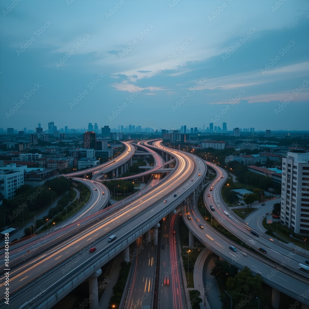 Fototapeta premium Drone Shot City Highway