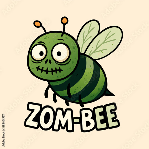 Cute Funny Zombie Bee Cartoon 