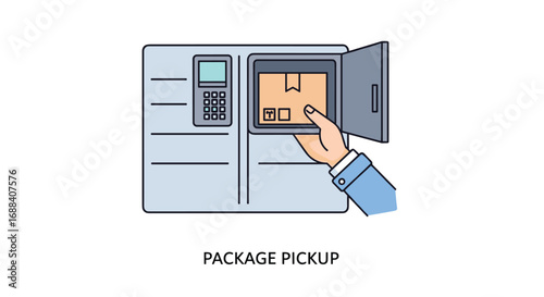 Effortless package pickup convenience with modern automated lockers for seamless delivery and collection experiences, Generative AI.
