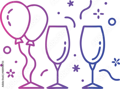 Cheers to a new year of celebration with two glasses of champagne