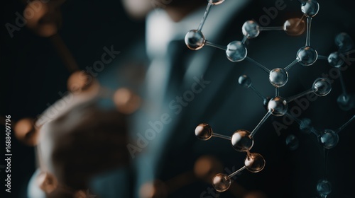 Wallpaper Mural Science and Business (Biotech/Pharma): Representing research and development (R&D), drug discovery, corporate strategy in life sciences, or the intersection of science and commerce. Torontodigital.ca