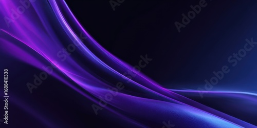 Abstract purple and blue flowing lines on dark background