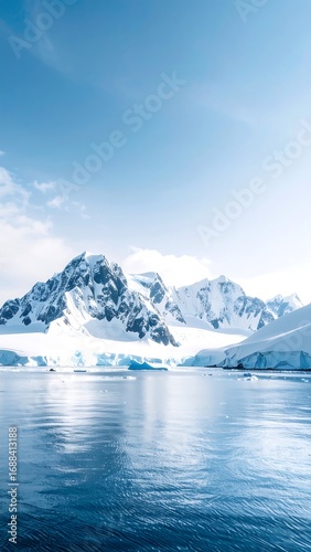 Wallpaper Mural Pristine snow-capped mountains reflecting on a tranquil, icy sea Torontodigital.ca