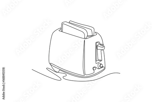 breakfast concept. Single line draw design. Vector graphic illustration