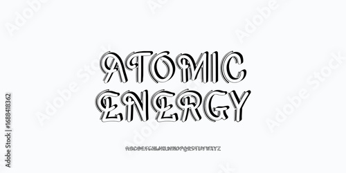 Atomic Energy is a layered 3D-style display font with retro-futuristic vibes. Perfect for sci-fi titles, tech branding, posters, and creative headlines demanding dynamic depth. Handdrawn.	
