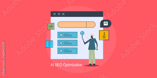 SEO specialist work with AI intelligence assistant, leveraging analytical insights for target keywords and strategic link building to boost search visibility.