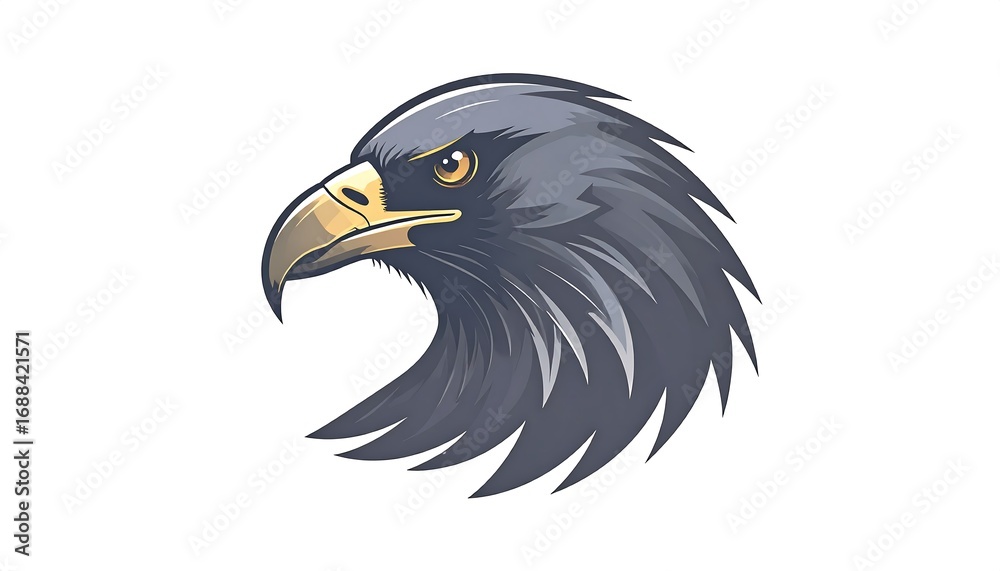 Fototapeta premium Majestic eagle head illustration on a clean background