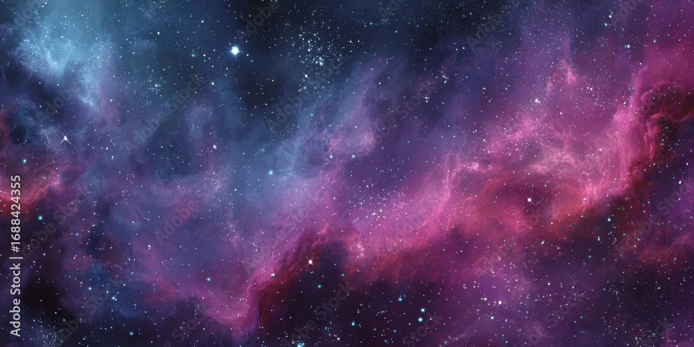 Fototapeta premium Cosmic nebula, swirling shades of deep space, scattered stars