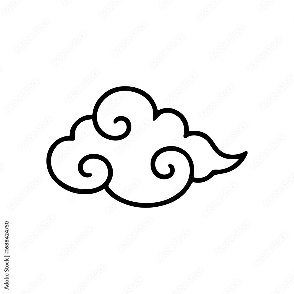 traditional asian cloud ornament vector illustration. traditional asian cloud ornament vector illustration.