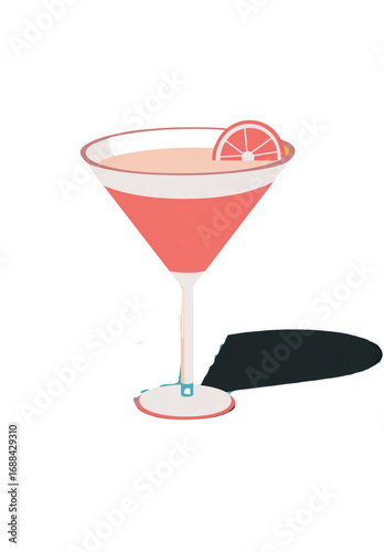cocktail glass with cocktail,  transparent Set of daiquiri cocktails with lime slices and strawberries in different glasses. Watercolor illustration isolated on black background. Summer party