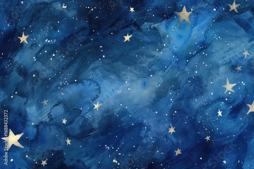 Detailed Image of Watercolor Wallpaper with Large Stars