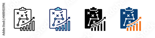 Strategy Map All In One Icon Multi Styles Vector Set