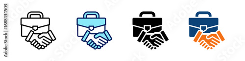 Partnership All In One Icon Multi Styles Vector Set