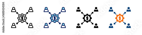 Resource Allocation All In One Icon Multi Styles Vector Set