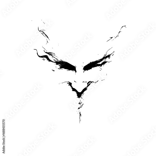 Buy scary demon art print black and white illustration gothic horror evil face drawing for halloween decor online