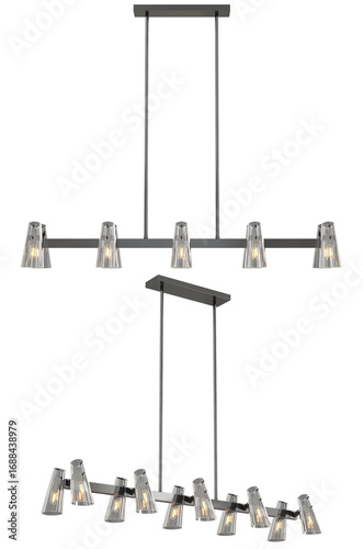 cut out interior modern lamp - with Black background - elegant style -minimal Chandelier light
