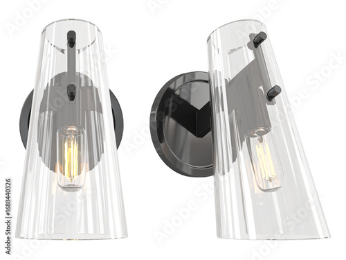 cut out interior modern lamp - with white background - elegant style -minimal Sconce light