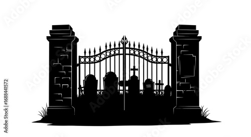 Graveyard Gate Silhouette