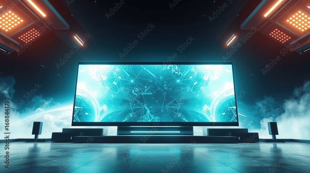 Fototapeta premium Futuristic Gaming Room Setup.