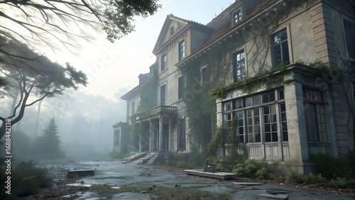 Fototapeta Naklejka Na Ścianę i Meble -  Abandoned Mansion Halloween Scene