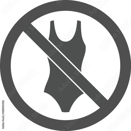 Prohibited swimwear sign graphic icon symbol representing no swimming attire allowed zone warning vector