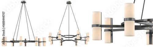 cut out interior modern lamp - with white background - elegant style -minimal Chandelier light