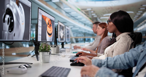 Diverse Team Developing Artificial Intelligence Products