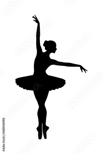 Silhouette of a ballerina in a classical ballet pose
