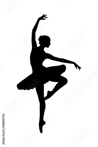 Silhouette of a ballerina in a graceful pose