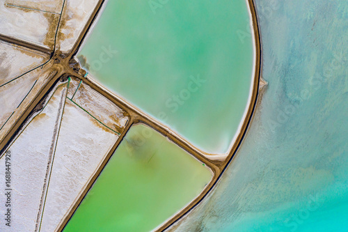 Aerial View Lithium Mine Evaporation Ponds Nevada