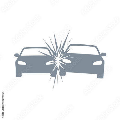 Car crash icon, symbol of accident, collision, insurance, and danger