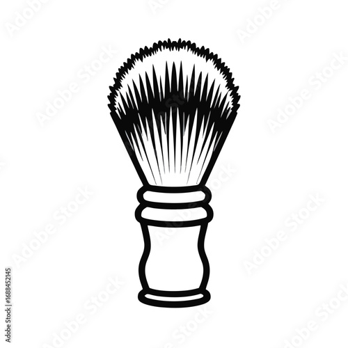 Black and white shaving brush illustration barber grooming