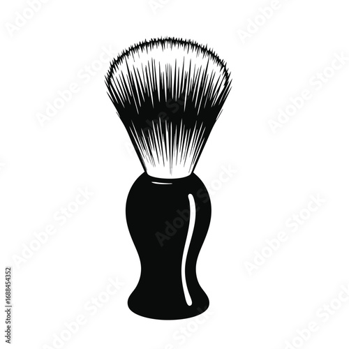 Black shaving brush with white bristles barber grooming