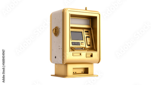 Retro ATM Machine on Transparent Background Design