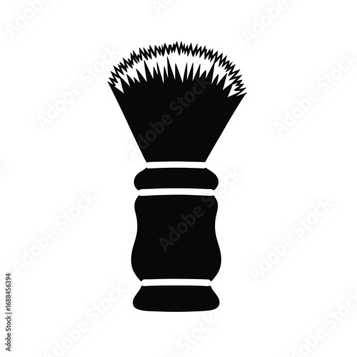 Black silhouette of a shaving brush barber grooming 8