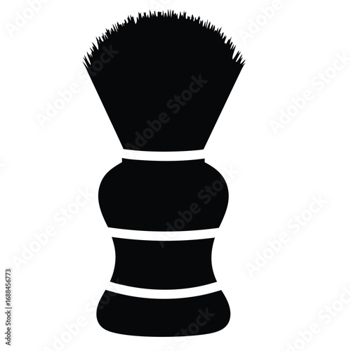 Black silhouette of a shaving brush black and white