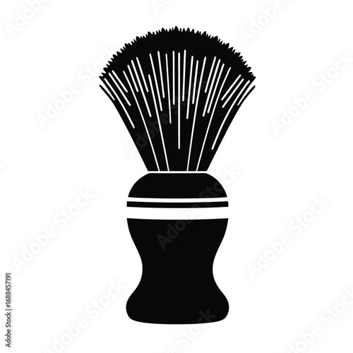 Black silhouette of a shaving brush grooming barber 1